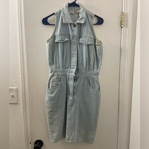 100% Cotton Vintage Light Blue Denim Dress
